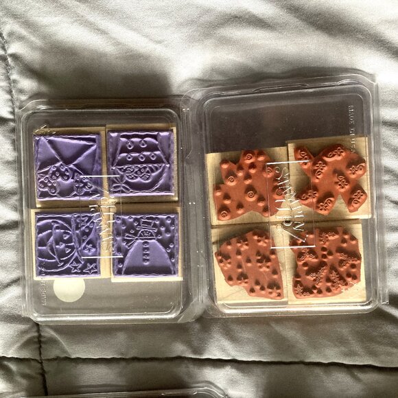 Stampin Up - Background Basics & Festive Four - 8 Stamps - Picture 2 of 6